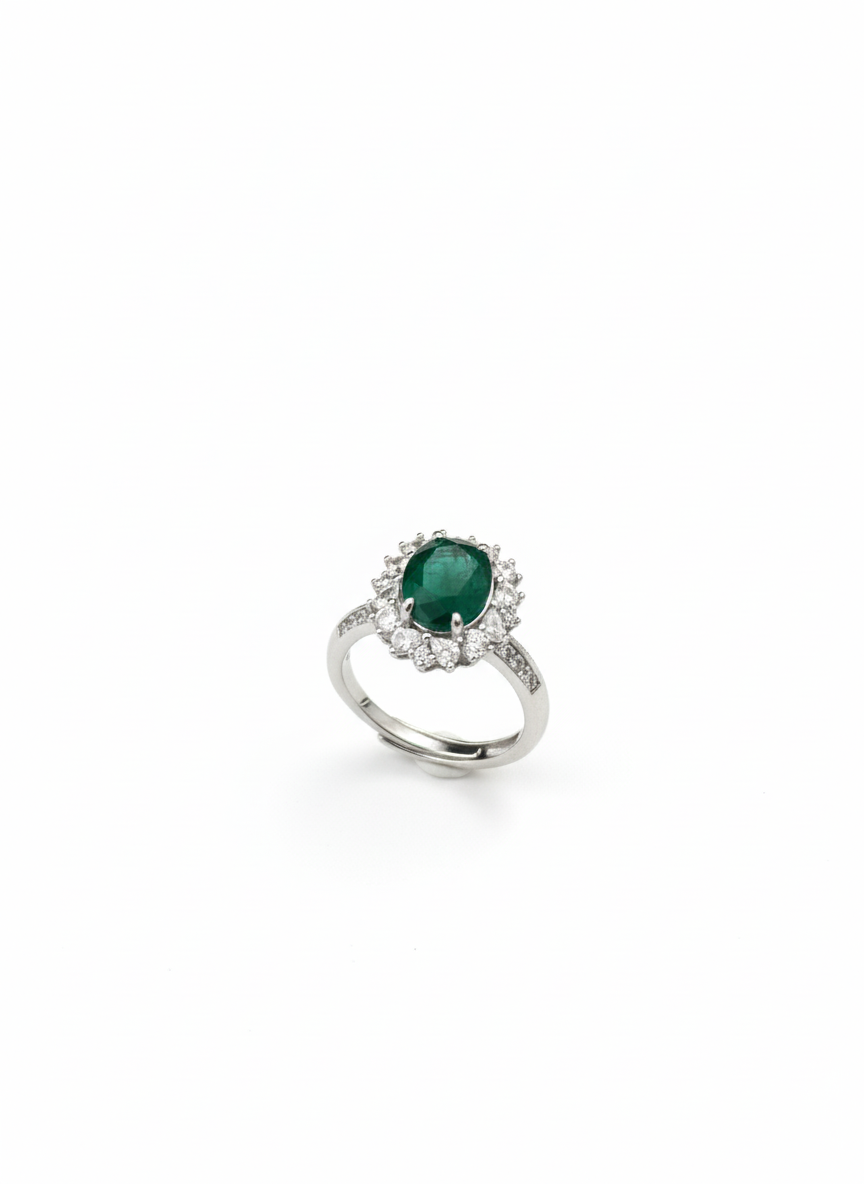 Green stone ring