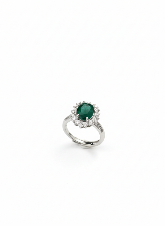 Green stone ring
